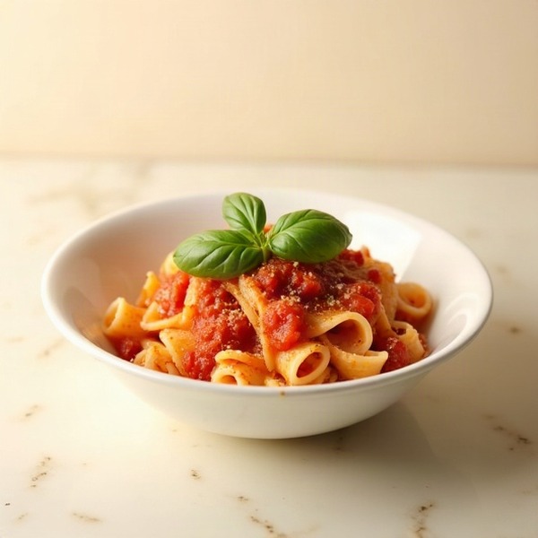 A bowl of pasta from a weekly plan